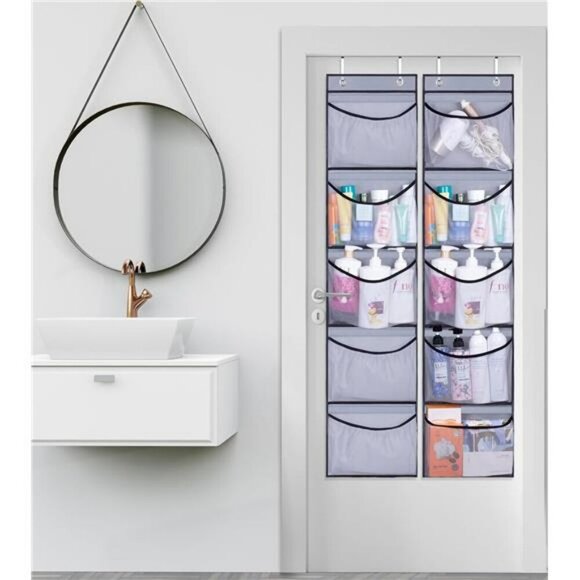 Over Door Hanging Organizer with Pockets Closet Storage Shelves 2 Pack - Picture 2 of 7